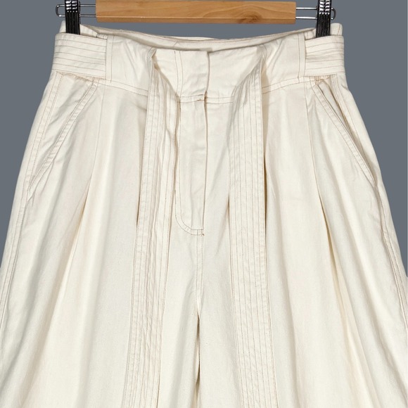 Sancia‎ Anthropologie Marla Ivory Hemp Blend Coastal Wide Leg Pants Womens XS - Picture 4 of 9